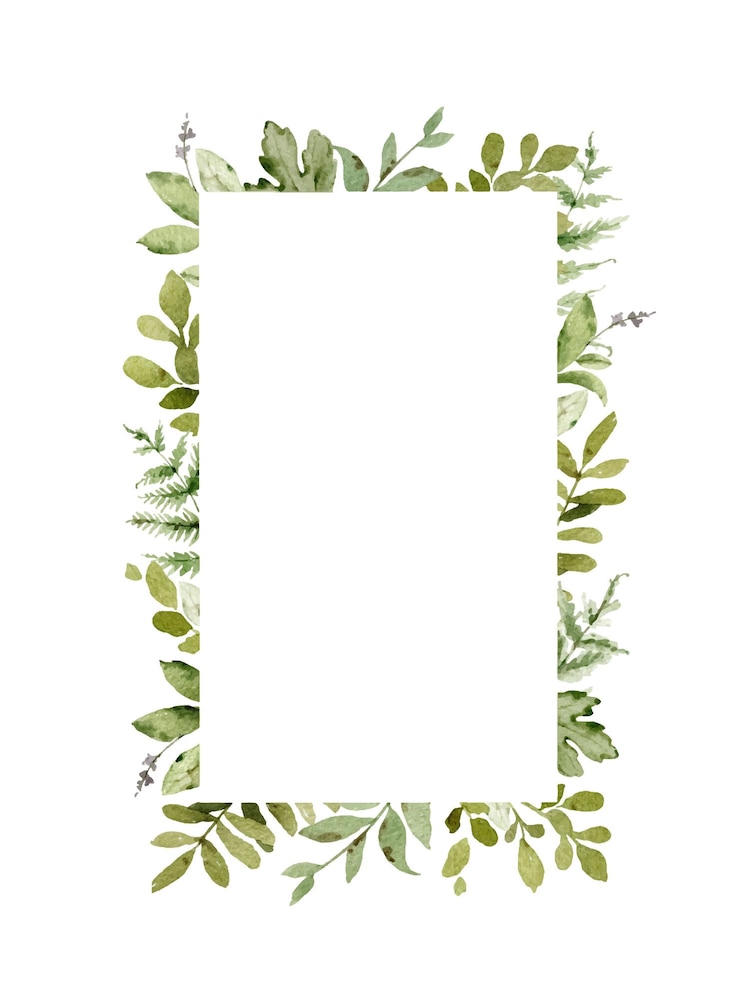 Vector aquarel vector frame met groen bos gebladerte