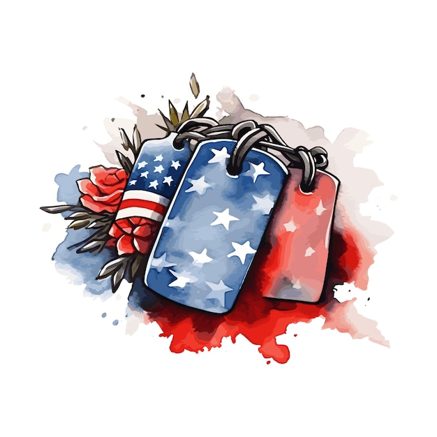 Aquarel Veterans Day Clipart illustratie gemaakt met generatieve AI-technologie