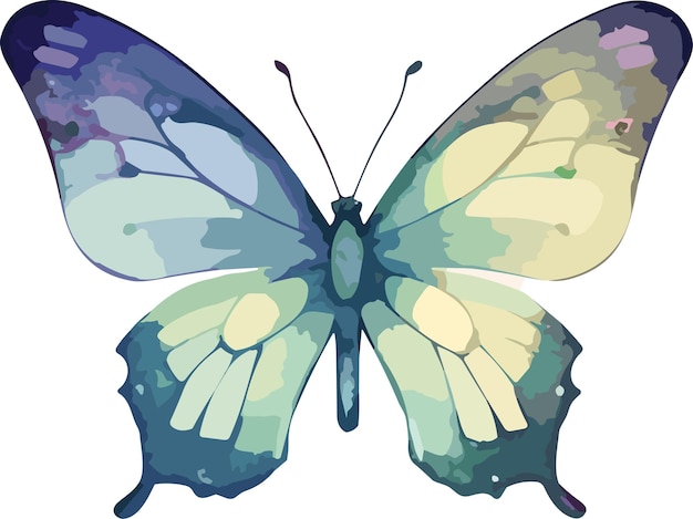 Aquarel vlinder clipart vectorillustratie geïsoleerd op een witte achtergrond