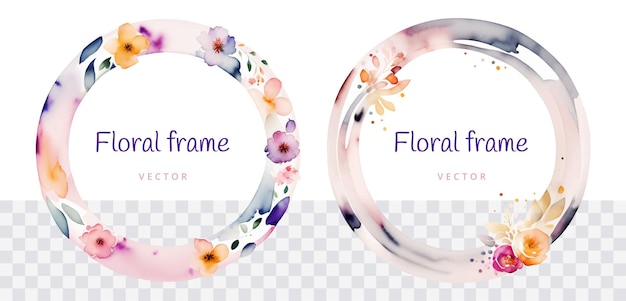 Vector aquarel voorjaar bloem frame floral vector illustratie ai gegenereerd
