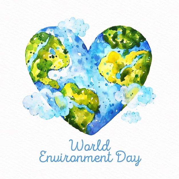Aquarel wereld milieu dag concept