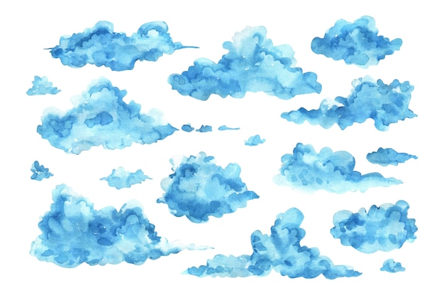 Vector aquarel wolken collectie