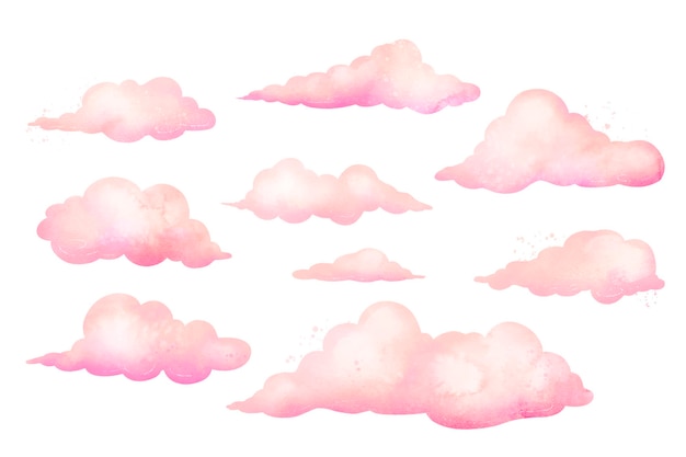 Aquarel wolken collectie