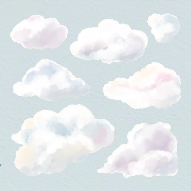 Aquarel wolkencollectie