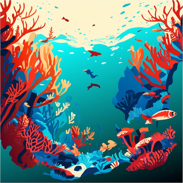 Aquarel Wonderland onderwater meesterwerk om te downloaden