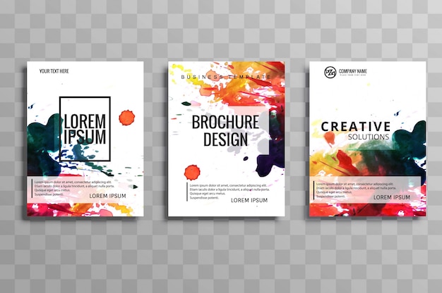 Aquarel zakelijke brochure set kaarten vector ontwerp