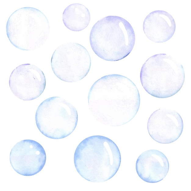 Aquarel zeepbellen Vector patroon