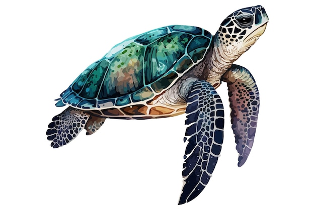 aquarel zeeschildpad vectorillustratie