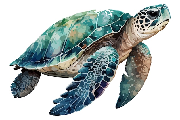 aquarel zeeschildpad vectorillustratie