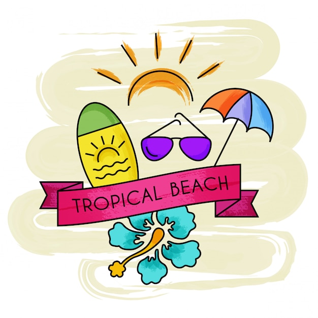 Aquarel zomer vakantie tropisch strand banner