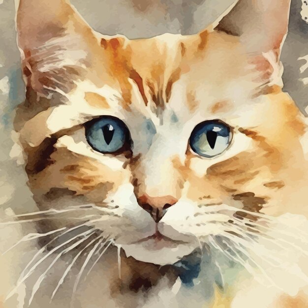 Vector aquarelkat