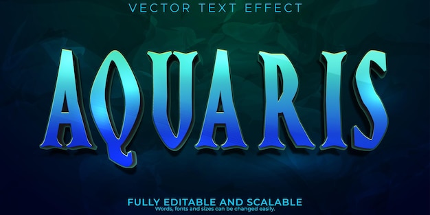 Vector aquaris text effect editable blue and water text stylex9