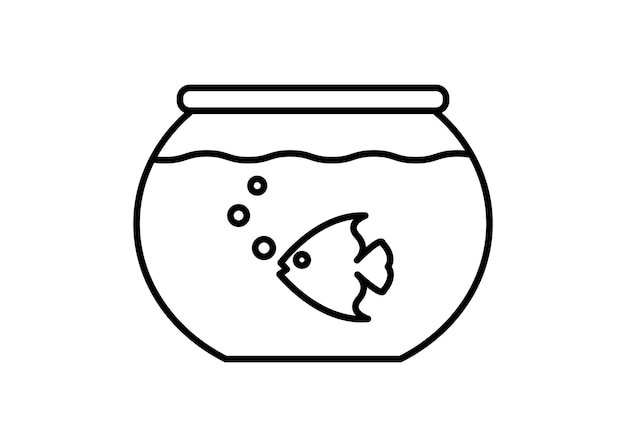 Aquarium bowl icon line design illustration isolated