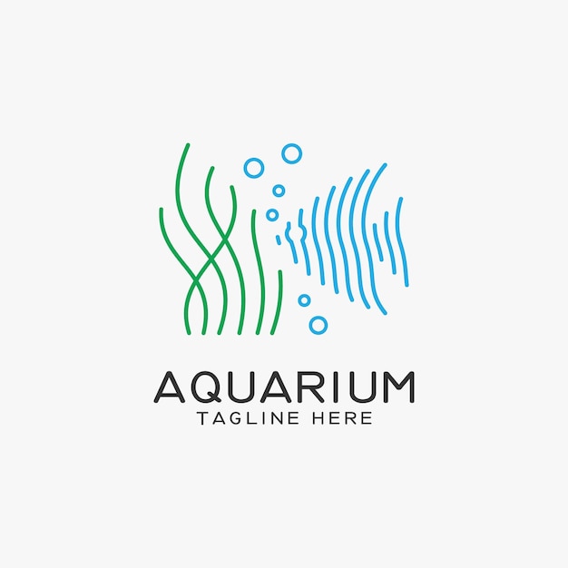 Aquarium and fish logo design