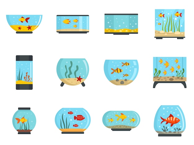 Vector aquarium icon set