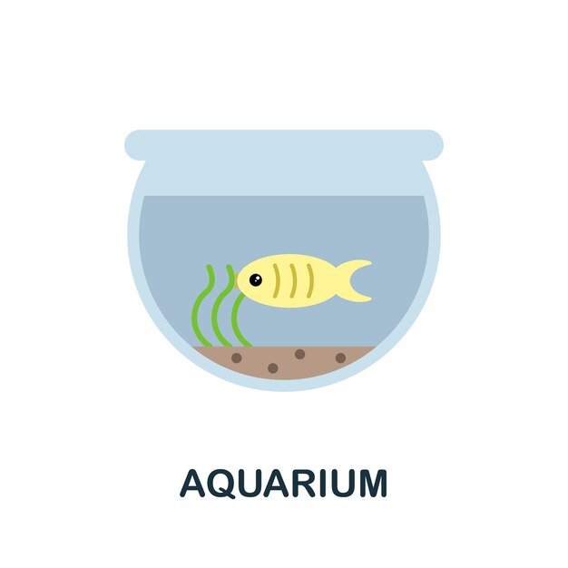 Icona dell'acquario elemento semplice della collezione di animali domestici icona dell'acquario creativo per modelli di web design, infografiche e altro ancora