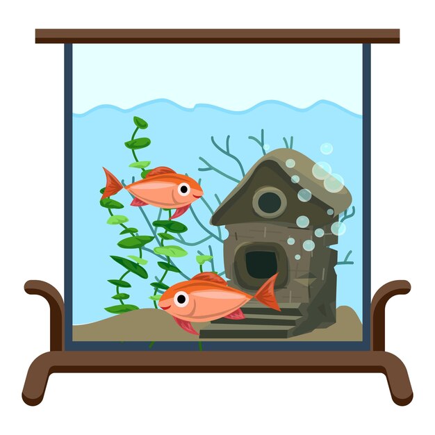 Vector aquarium kinderkamer pictogram cartoon van aquarium kinderkamer vector pictogram voor webdesign geïsoleerd op een witte achtergrond