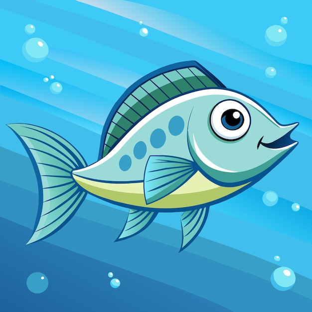 Aquarium sea creatures tropical underwater fish marine wildlife hand drawn flat stylish cartoon