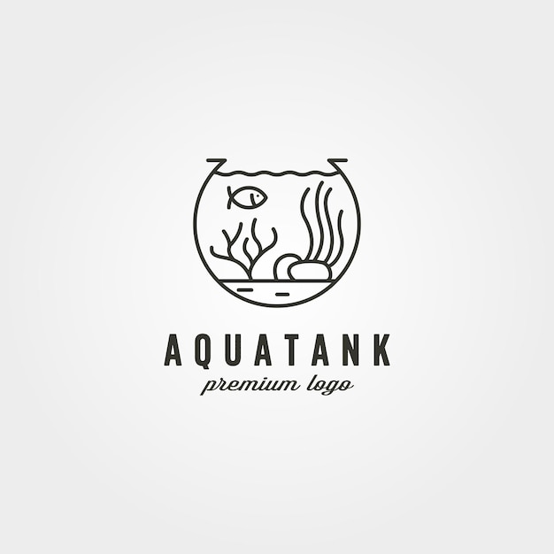 Aquarium tank logo vector symbol illustration design, nature biota logo design