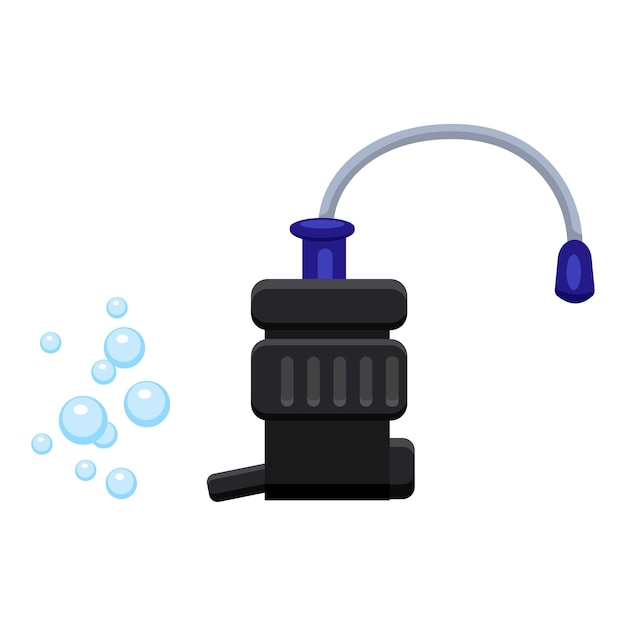 Значок фильтра для воды в аквариуме Мультфильм о векторной иконке фильтра для воды в аквариуме для веб-дизайна, выделенной на белом фоне