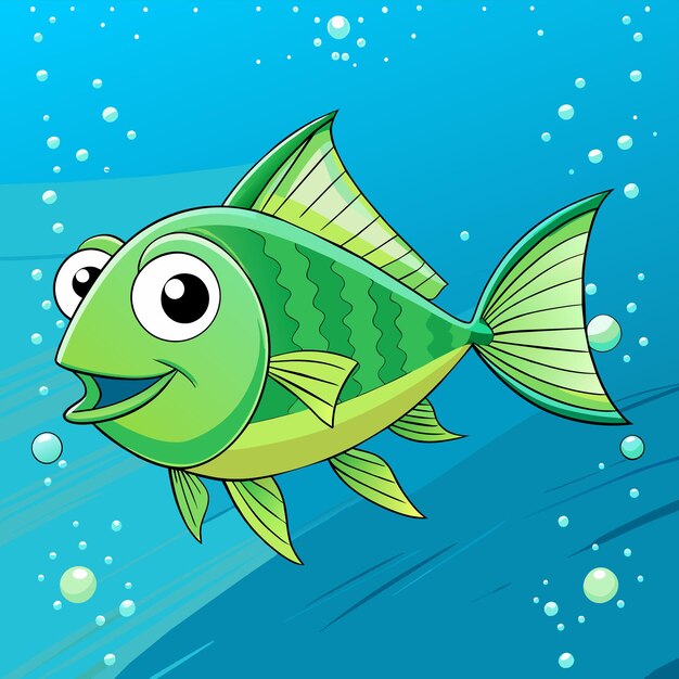 Aquarium zeedieren tropische onderwater vissen mariene dieren in het wild met de hand getekende platte stijlvolle cartoon