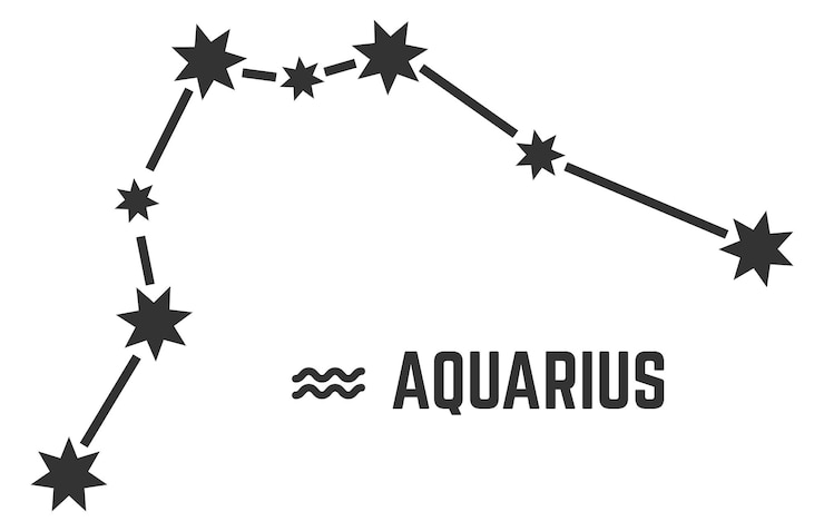 Vector aquarius constellation space galaxy stars stellar symbol isolated on white background