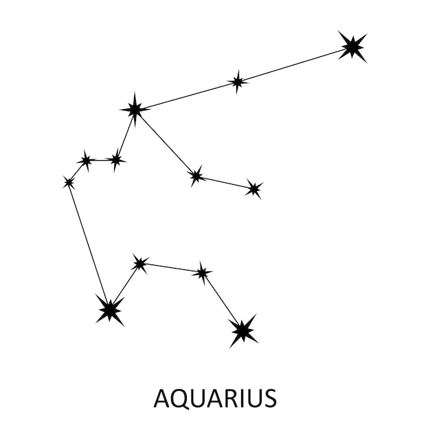 Aquarius constellation.Vector icon isolated on white background.