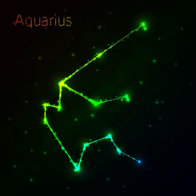 Aquarius silhouette of lights