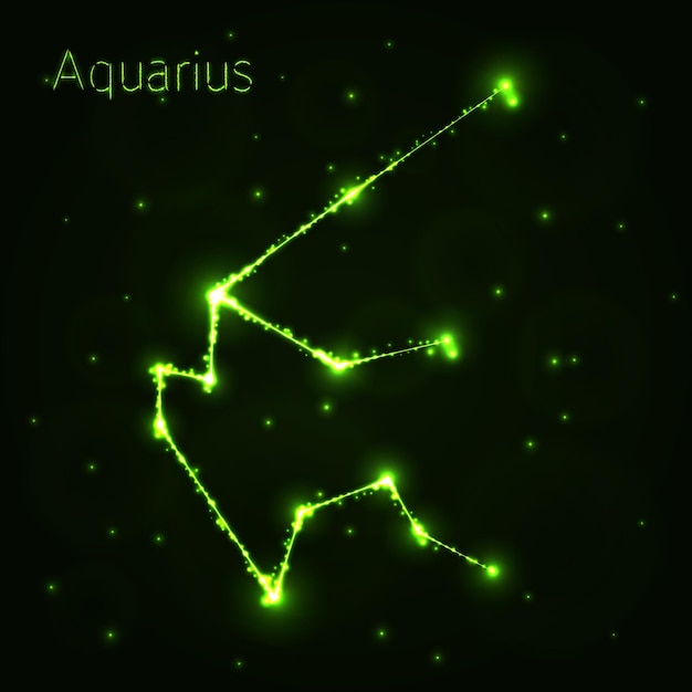 Aquarius silhouette of lights