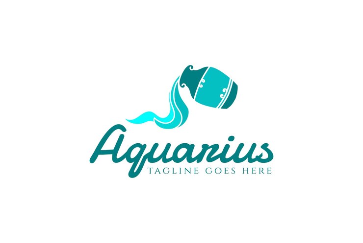 Vector aquarius water vessel logo design vector