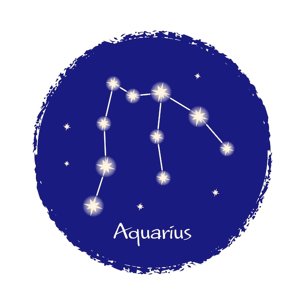 Vector aquarius zodiac constellation sign