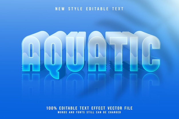 Aquatic editable text effect 3 dimension emboss blue style