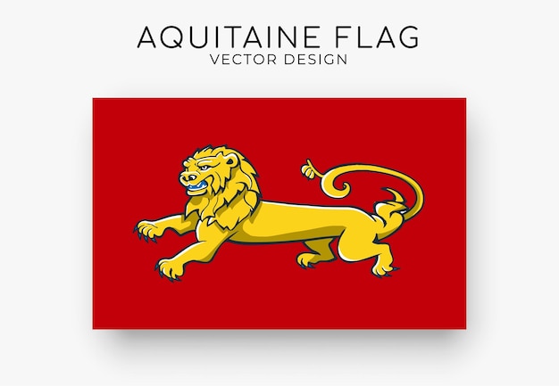 アキテーヌの旗白い背景ベクトル図の詳細なフラグ