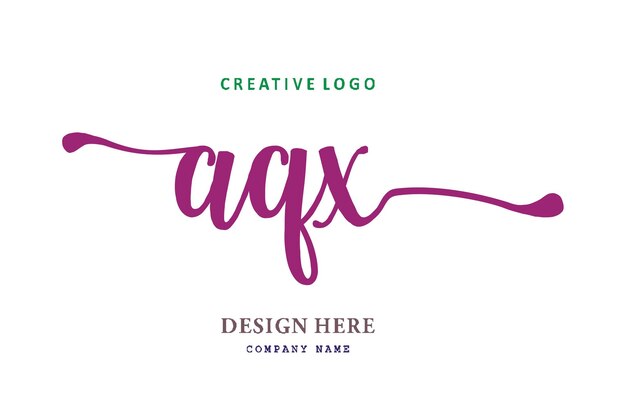 Vector aqx-beletteringlogo is eenvoudig, gemakkelijk te begrijpen en gezaghebbend