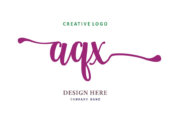 Vector aqx lettering logo is simple easy to understand and authoritative