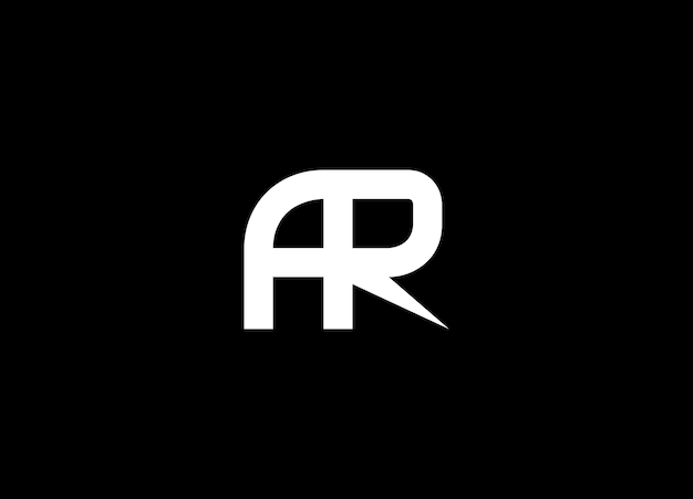 Дизайн букв AR с творческой современной модной типографией и белыми цветами логотипа букв AR