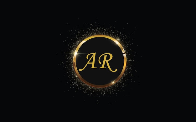 ar letter logo luxe verloop ontwerp