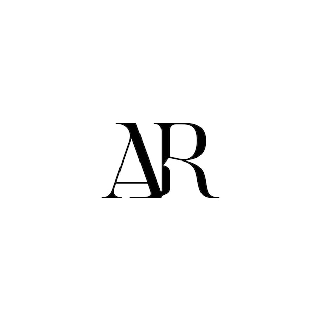 AR Monogram Logo Design letter tekst naam symbool monochroom logo alfabet karakter eenvoudig logo