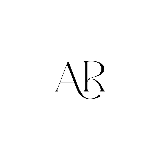 AR Monogram Logo Design letter tekst naam symbool monochroom logo alfabet karakter eenvoudig logo