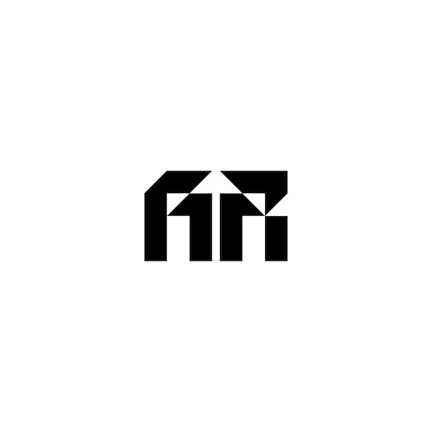 AR 모노그램 로고 디자인 문자 텍스트 이름 기호 흑백 로고 타입 알파벳 문자 간단한 로고