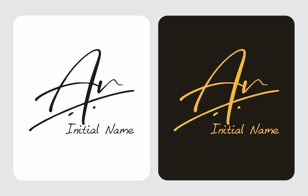 Ar A r initial handwriting Ar initial handwriting signature logo template vector hand lettering