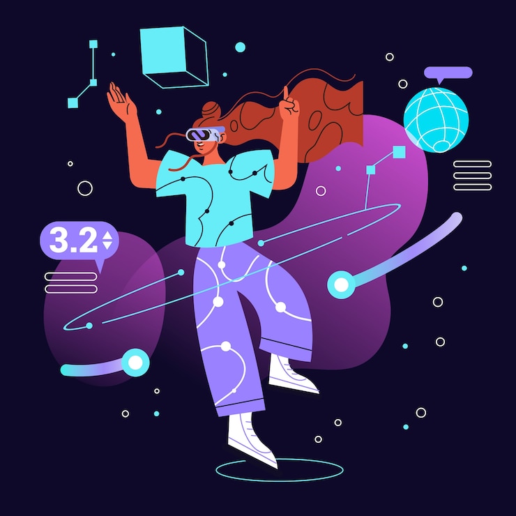 Vector ar and vr illustration design