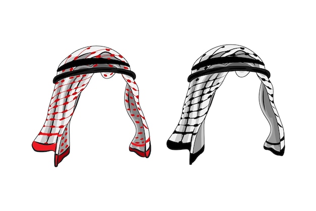 Vettore foulard arabo per i tratti degli accessori dei personaggi nft e le risorse della collezione nft