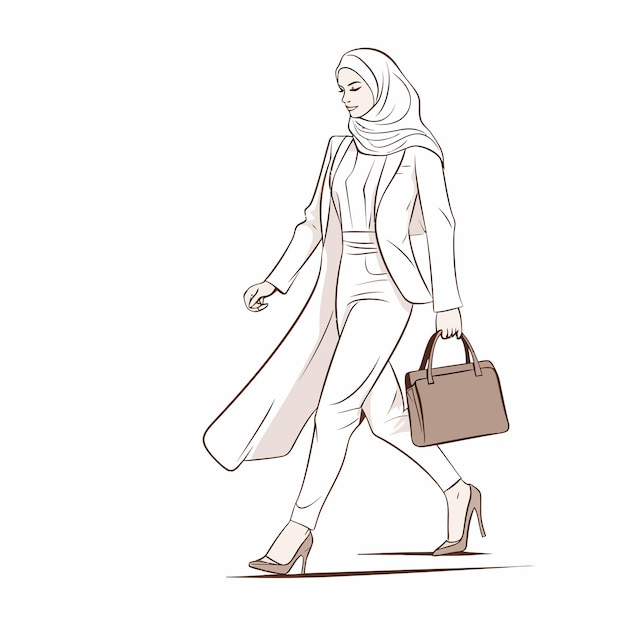 Vector arab hijjab fashion shopping girl