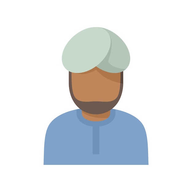 아랍 이민자 아이콘 흰색 배경에 고립 된 아랍 이민자 벡터 아이콘의 평면 그림