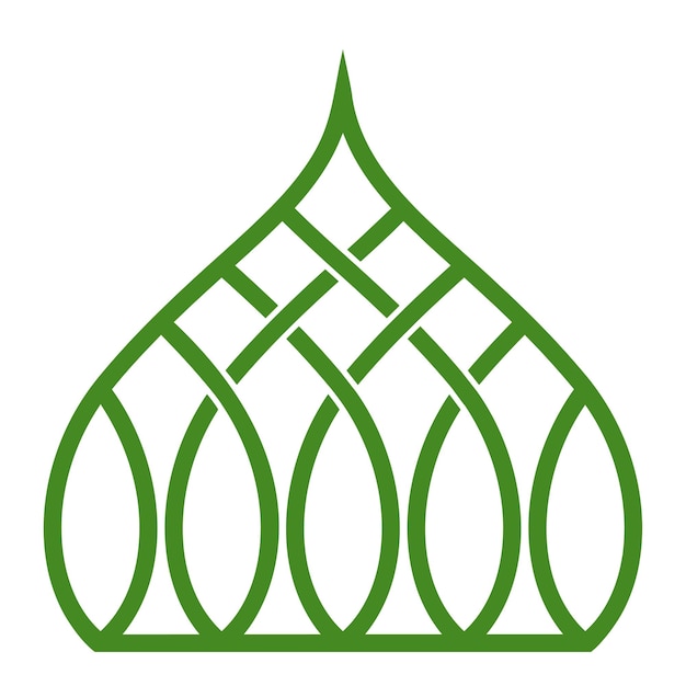 Логотип арабской исламской мечети с зеленым куполом Арабский курорт шикарные купольные апартаменты стоковая иллюстрация