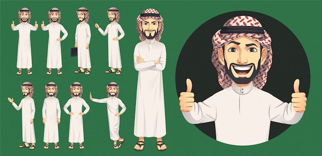 Arab man character set