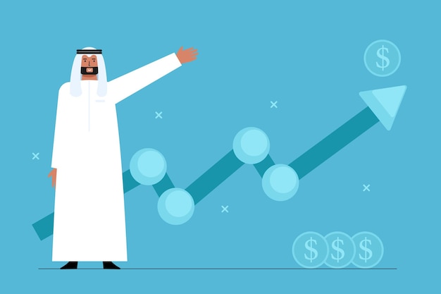 주식 시장에 관심이 있는 아랍 남자