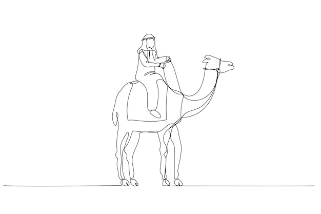 Arab man riding on camel concept of diverse and strong business