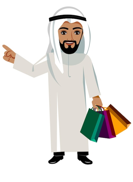 arab man with shopping bags